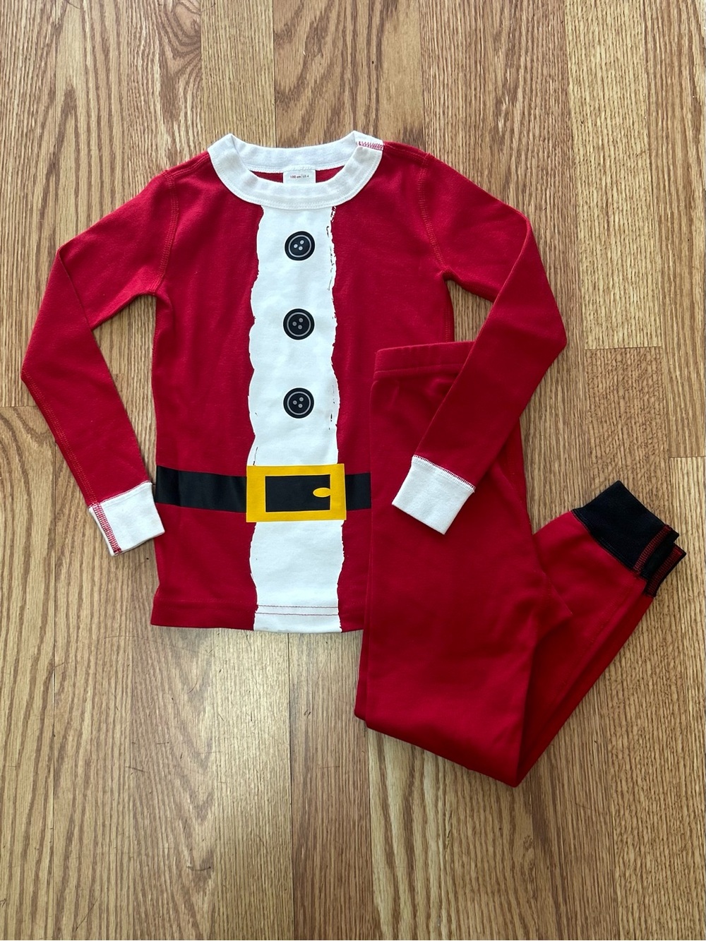 Hanna Andersson Kids Red Santa Belt Pajama Set Size 100/US4 NWOT